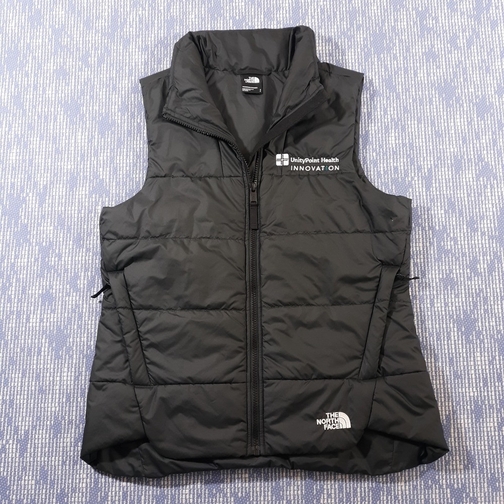 The North Face Puffer Vest Womens Small Black Full Zip Outdoor Travel Pockets